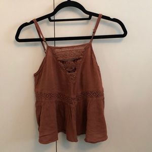 Brownish red halter blouse